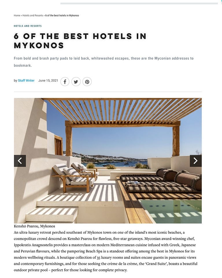 2021 Cntraveler 6 Of The Best Hotels Mykonos
