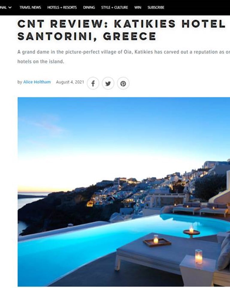 CNT Review Katikies Hotel Santorini Greece