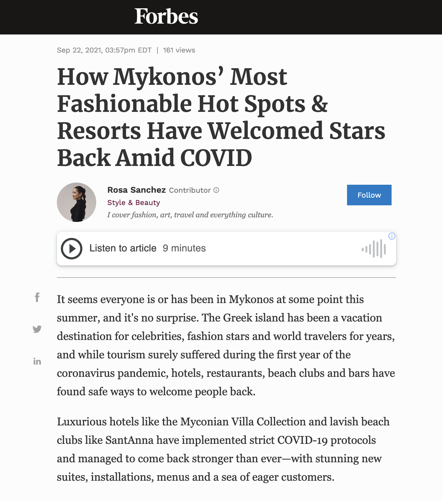 How Mykonos’ Most Fashionable Hot Spots & Resorts Have Welcomed Stars Back Amid COVID Cover