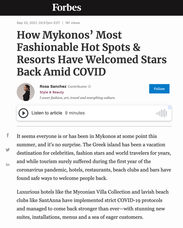 How Mykonos’ Most Fashionable Hot Spots & Resorts Have Welcomed Stars Back Amid COVID Cover