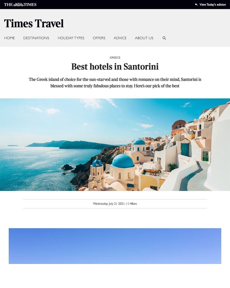 Best Hotels In Santorini 2021 Times Travel Optimized