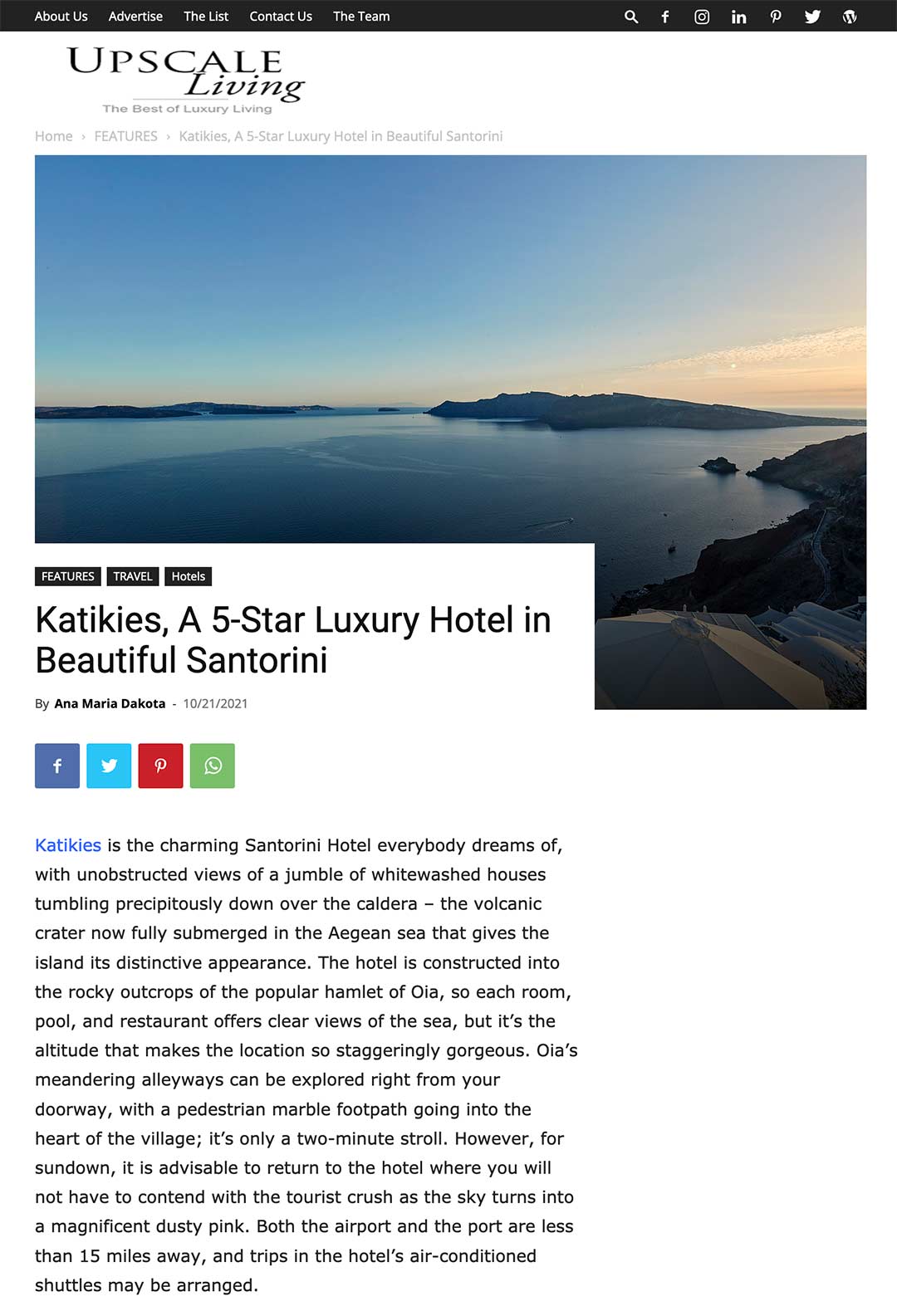 Katikies, A 5 Star Luxury Hotel In Beautiful Santorini