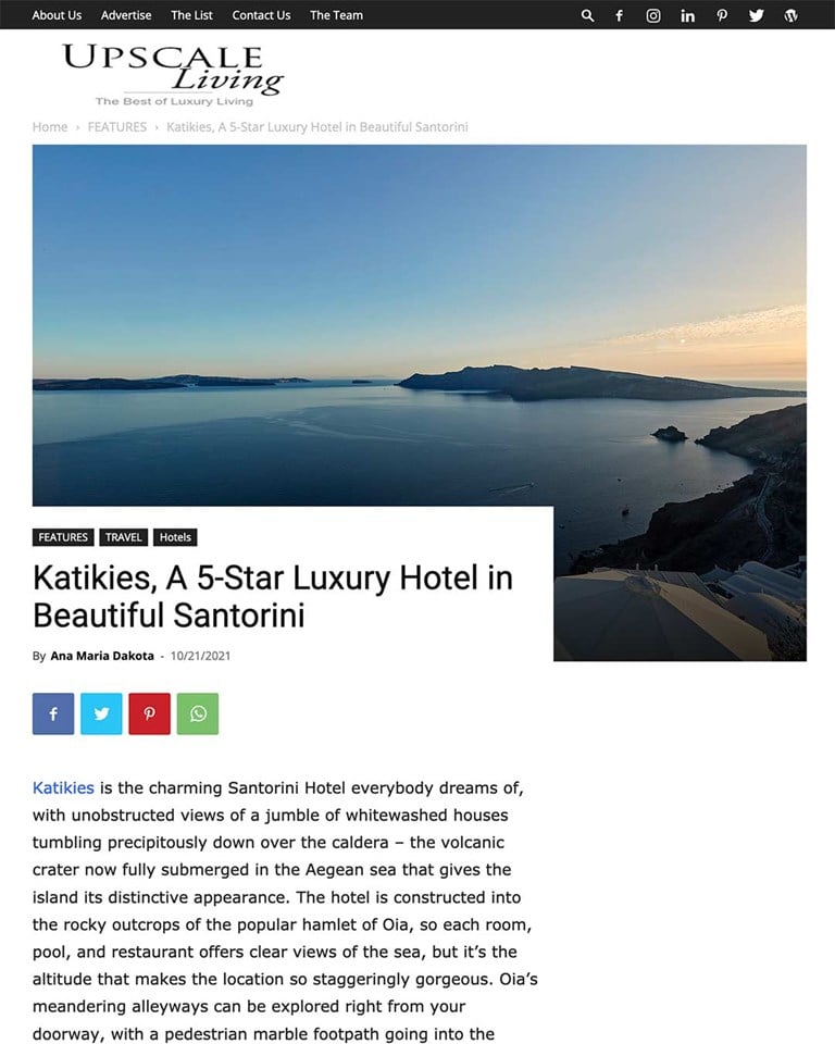 Katikies, A 5 Star Luxury Hotel In Beautiful Santorini