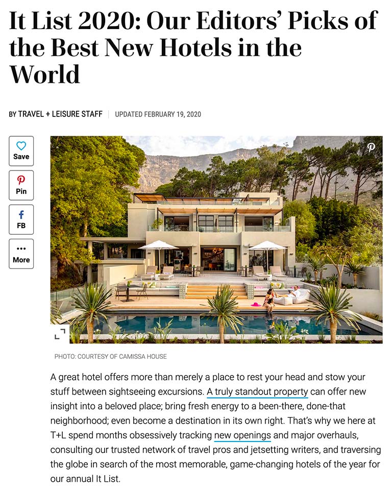 Travel + Leisure - It List 2020