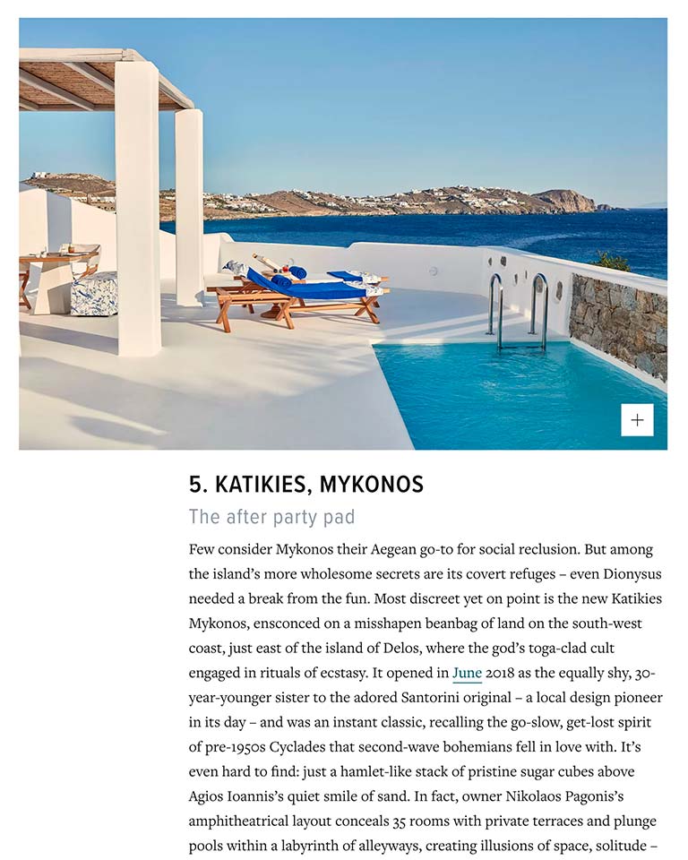 The Best Greek Island Hotels For 2020 CN Traveller